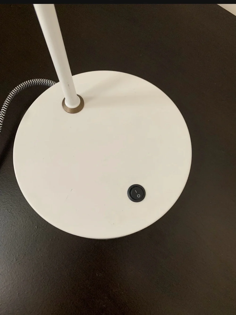 White Desk Lamp with Wood Accent